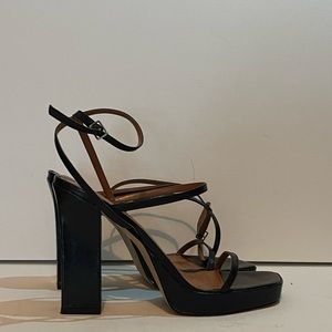 Marc Fisher Womens Katin Ankle Strap Black Dress Heeled Sandals US 9 M